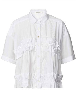 Paige Poplin Frill Top